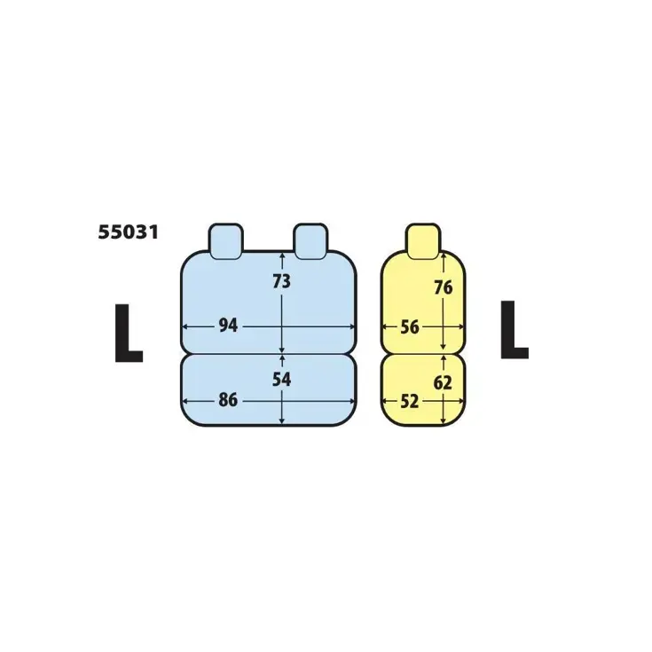 Semi pasklaar stoelhoes maat L grijs