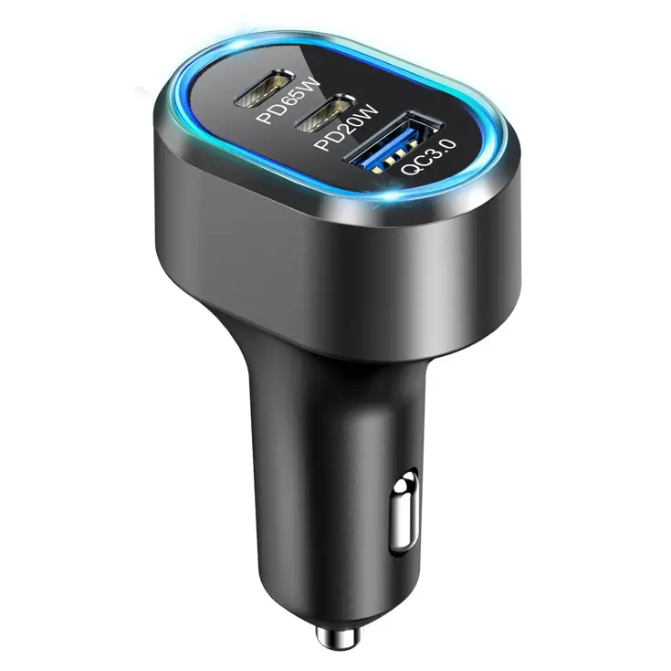 103W Autolader Snellader met 3 USB Poorten