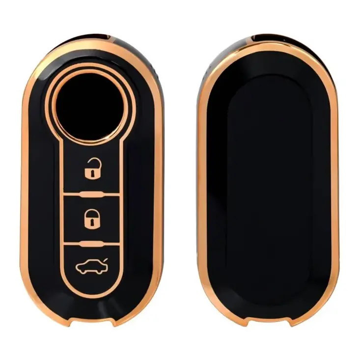 TPU Sleutelhoesje voor Fiat / Abart goud A3
