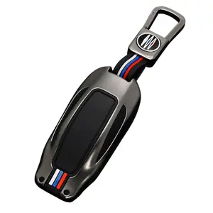 Metalen Sleutelhoesje voor Tesla Model X grijs B