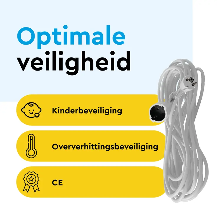 Verlengsnoer 5 m met randaarde voor binnen