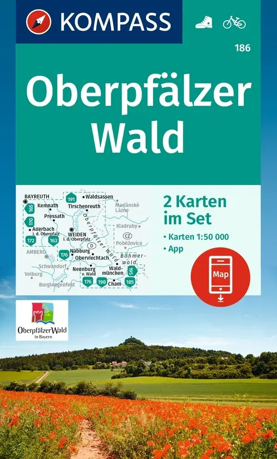 Kompass Wandelkaart WK186 Oberpfälzer Wald