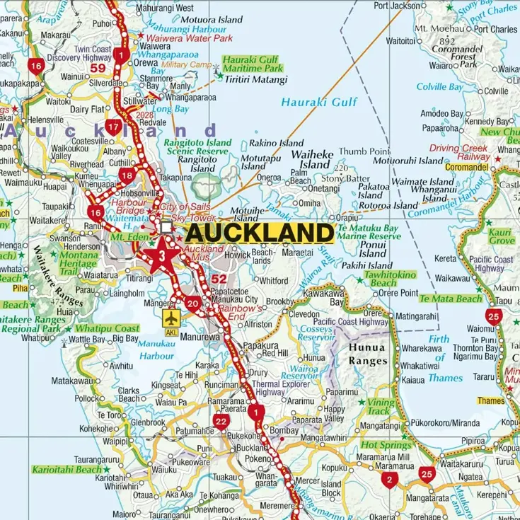 Wegenkaart Nieuw-Zeeland