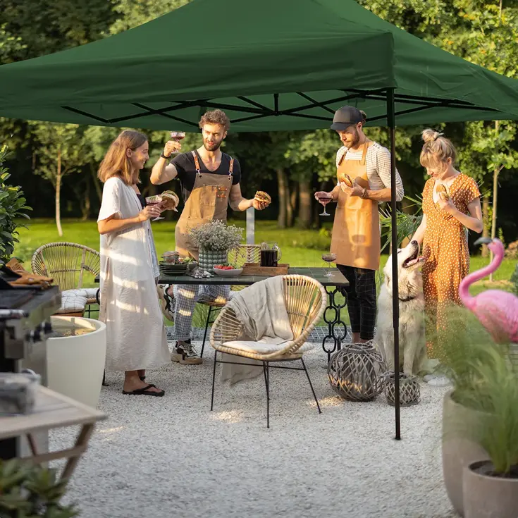 Partytent – 3x3 m – Easy-Up – Donkergroen