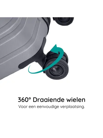 Reiskoffer L ABS 95L met TSA-slot en 360° wielen