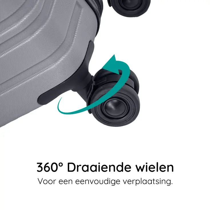 Reiskoffer L ABS 95L met TSA-slot en 360° wielen