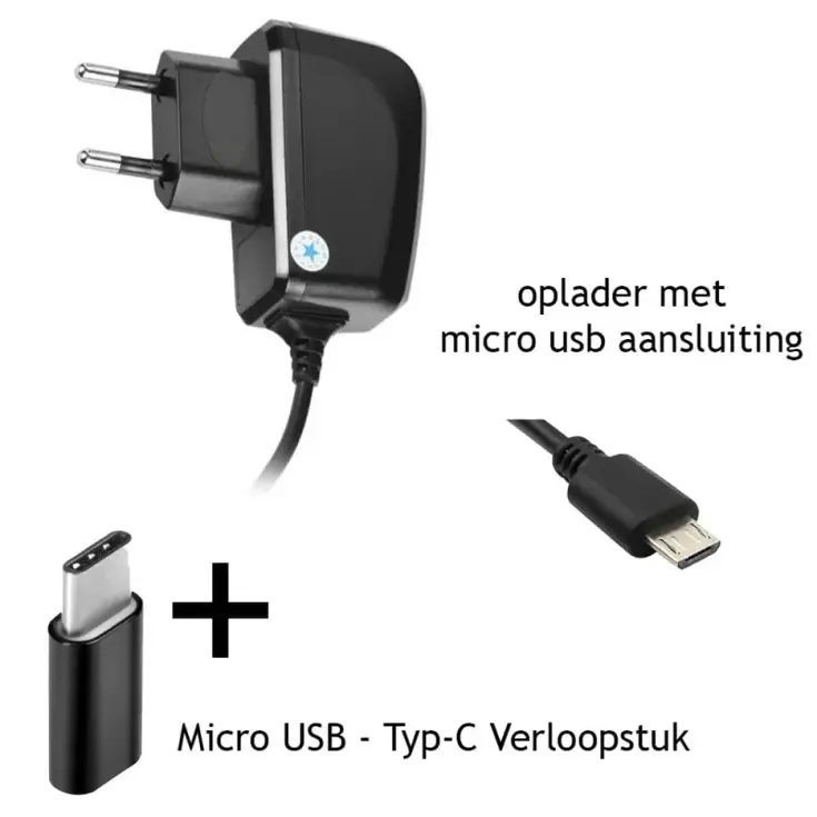 Bluestar Ereader Oplader 5w Micro USB +Type C