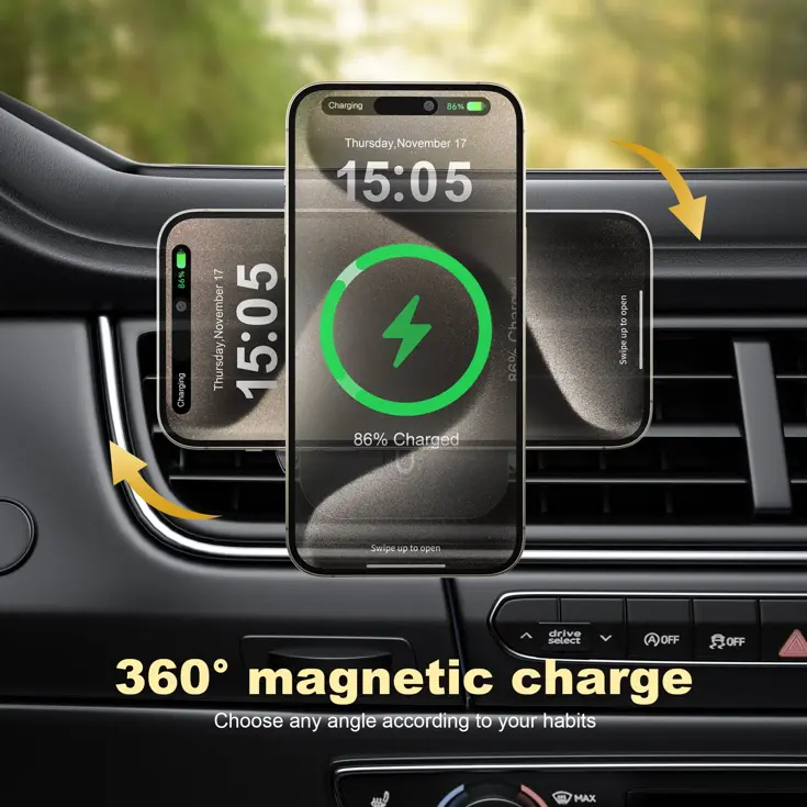MagSafe Qi2 Autolader 15W Ventilatierooster