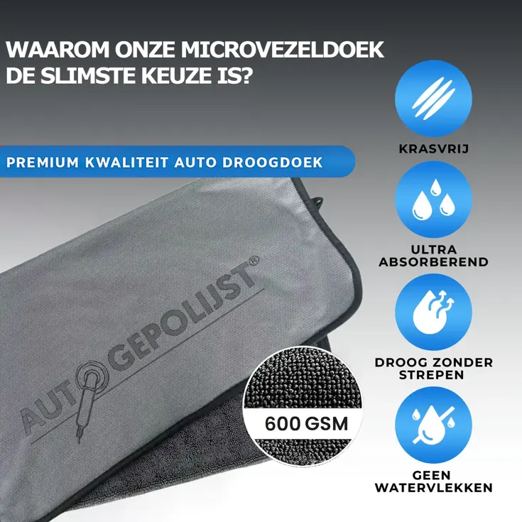 Auto Gepolijst Auto Droogdoek 600GSM - 50 x 80 cm