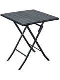 Bistrotafel 62x62cm - zwart - houtlook