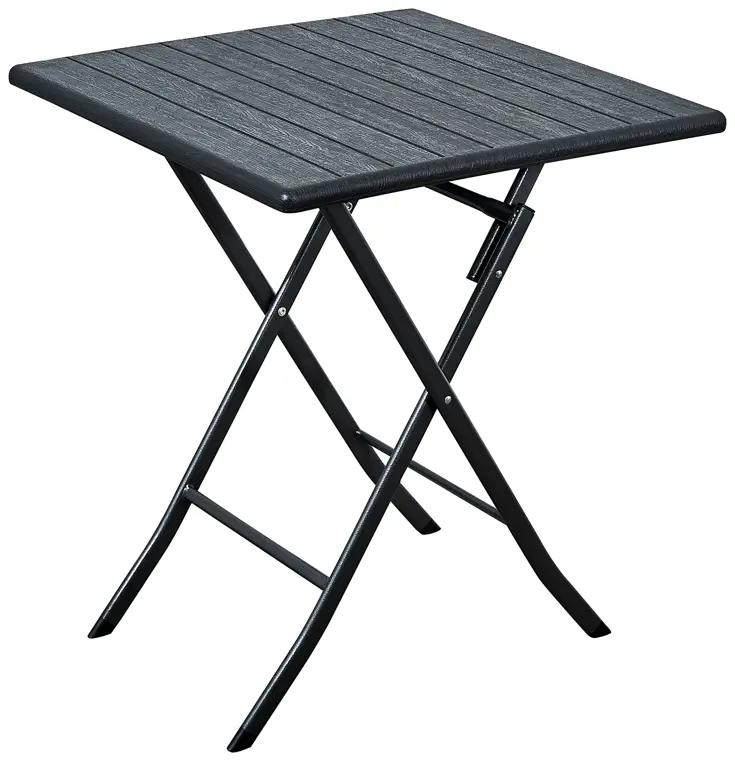 Bistrotafel 62x62cm - zwart - houtlook