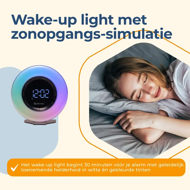 Wekker FM-radio Wakeuplight Snoozefunctie