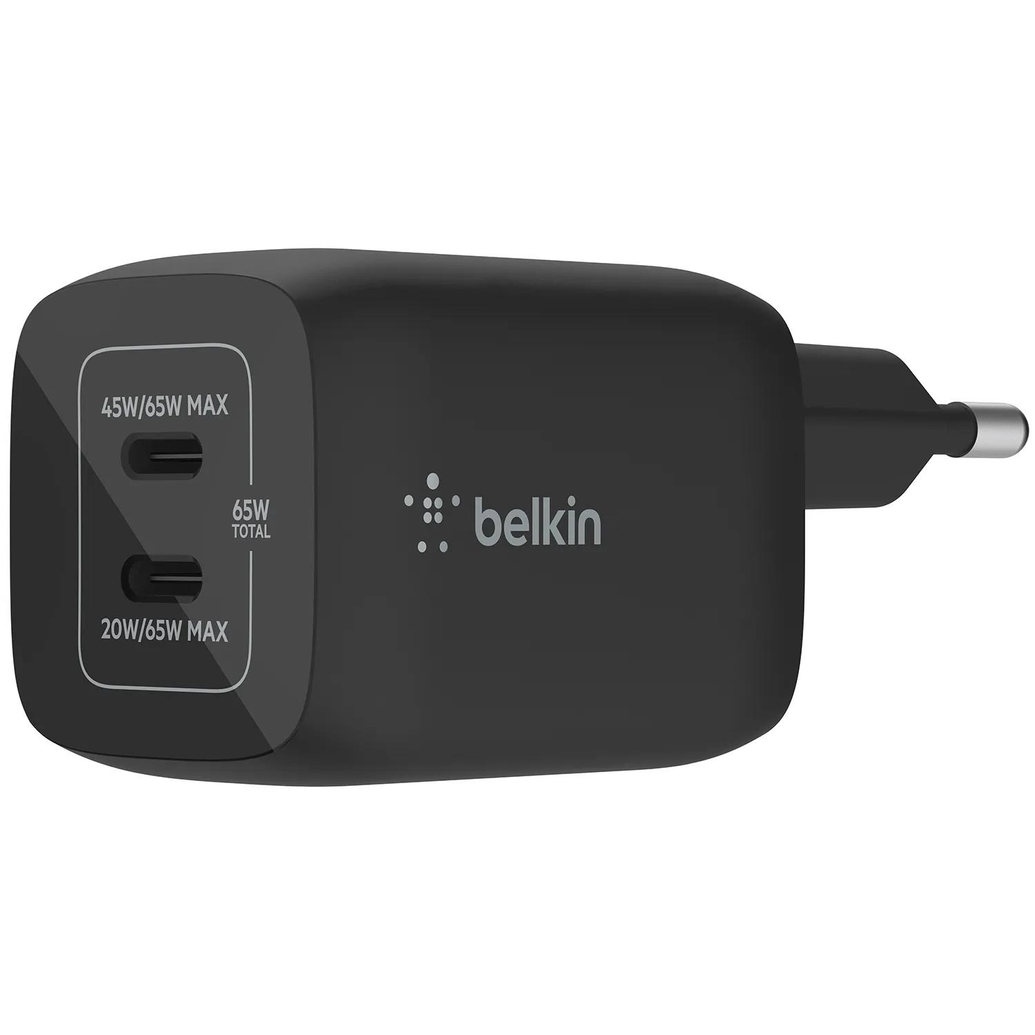 Belkin   Adapter 2 poorts  USB-C  65W  Zwart main product image