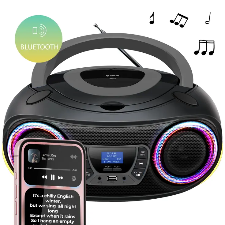 DAB+ Radio CD-speler Bluetooth Lichteffecten