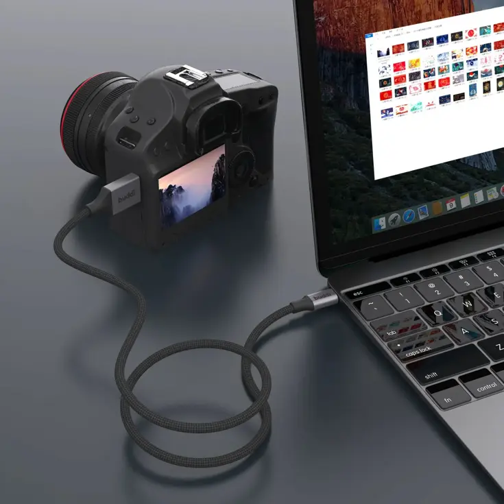 Flex USB-C naar Micro-B Kabel 1M Zwart