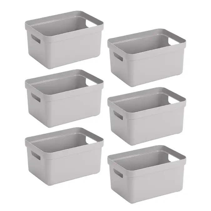 Sigma home - Opbergbox - 5L grijs - 6-delig