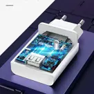 USB-A/USB-C Oplader - 1m - Zwart - USAMS