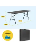Campingtafel -  inklapbare tafel -  180x70x74cm