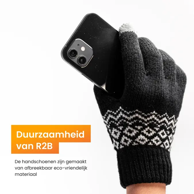 R2B Touchscreen Handschoenen Winter - Zwart