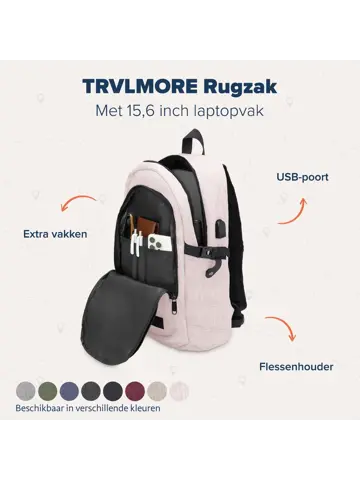 Rugtas – 25L – 15,6Inch – Roze