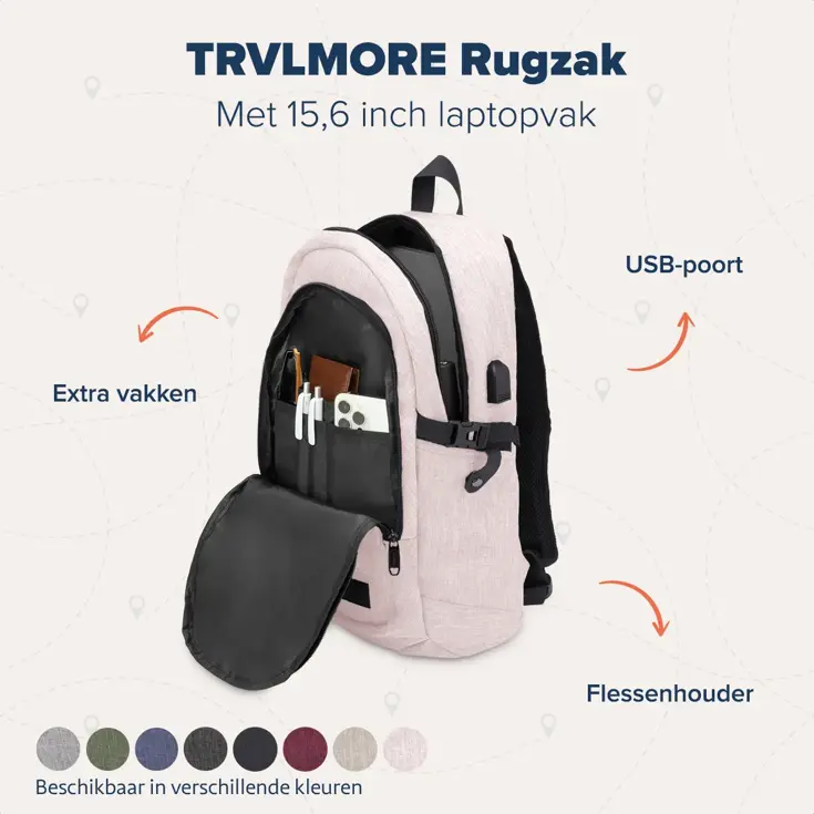 TRVLMORE Rugtas - 25L - 15,6Inch