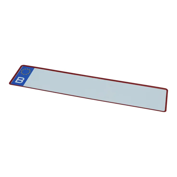 Belgische kentekenplaat 52x11cm wit/rood