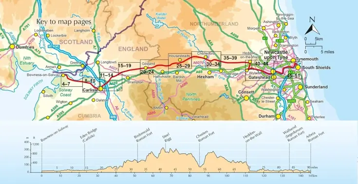 Kaartgids Booklet Hadrian's Wall Path Map