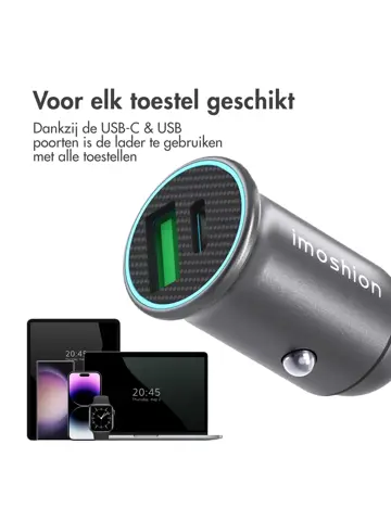 Autolader - 1x USB-C & 1x USB - 60W