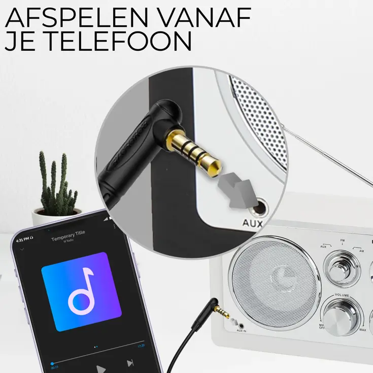 FM radio AUX input Retro design