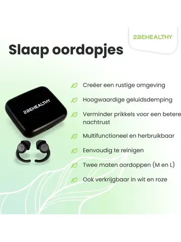 Reis/Slaap oordoppen - 2 Paar (M&L) - Zwart