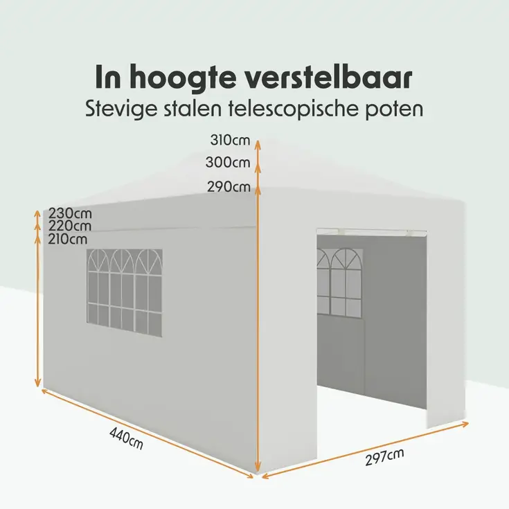 Partytent met Zijwanden – 3x4.5 m