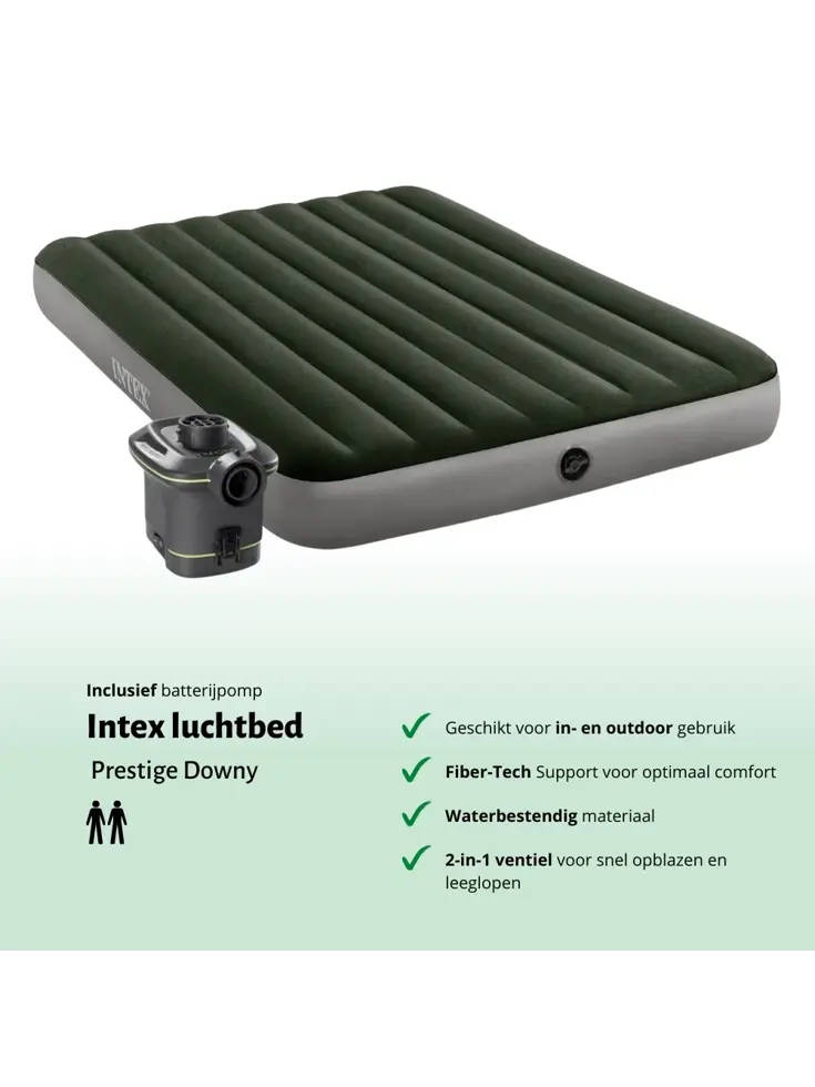 Luchtbed - Intex - 2P - 152x203 cm + Pomp