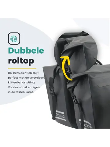 Voltano Dubbele Rolltop Fietstas 48 L