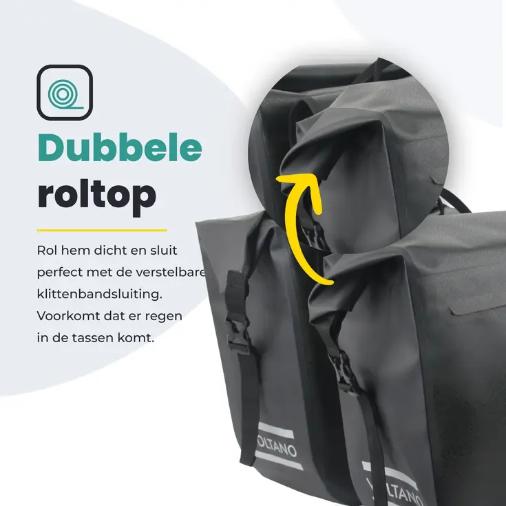 Voltano Dubbele Rolltop Fietstas 48 L