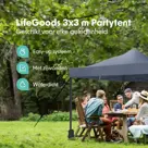 LifeGoods Partytent met Zijwanden - 3x3 m