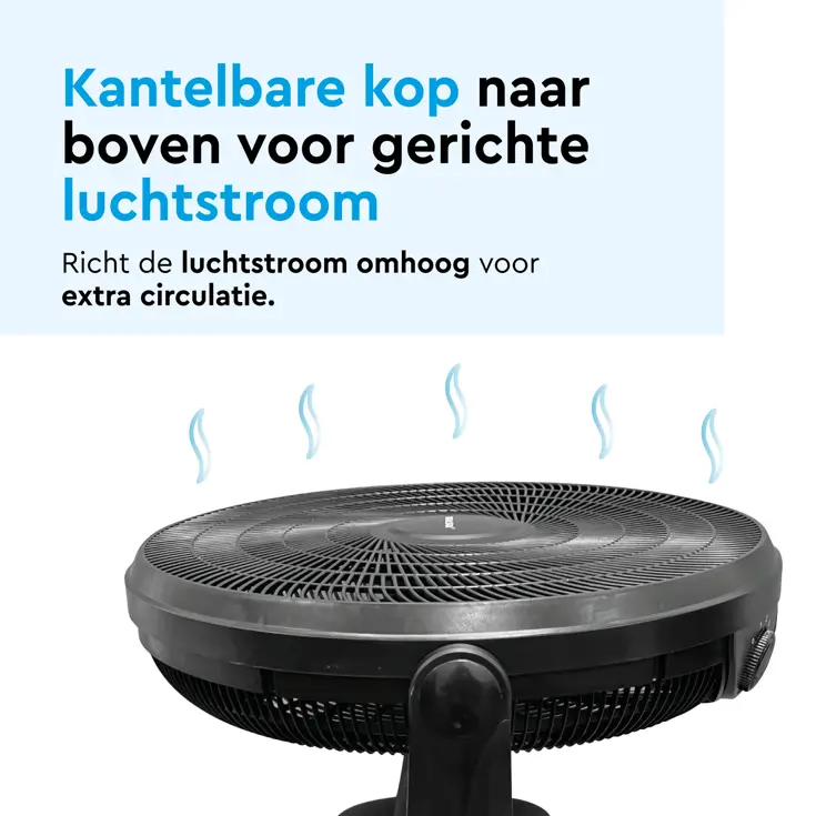 Vloerventilator 50 cm – 3 snelheden – kantelbaar