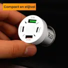 R2B Autolader USB C & USB A - Snellader - Wit