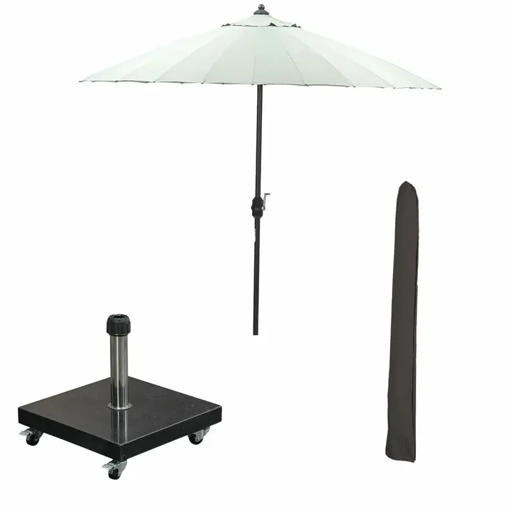 Manilla Stokparasol incl voet en hoes
