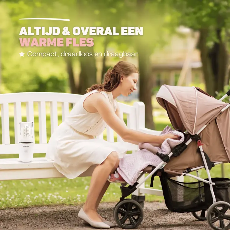 Flessenwarmer Wit Onderweg - MAX - 13200 mAh