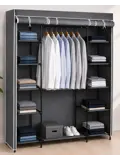 Garderobekast Donkergrijs 141 cm - Kledingkast