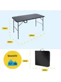 Inklapbare Vouwtafel - 120x60x74cm
