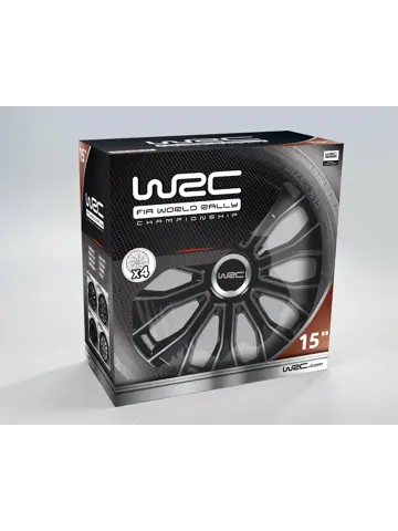 WRC Wieldoppen 15" - zwart/zilver 4 stuks