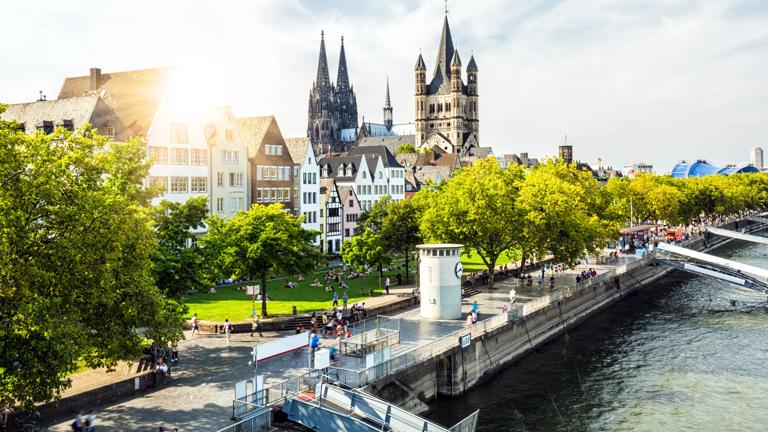 Skyline Cologne with Rhine River