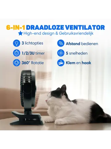 Ventilator MAX - Oplaadbaar & Draadloos Ultra Stil