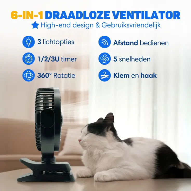 Ventilator MAX - Oplaadbaar & Draadloos Ultra Stil