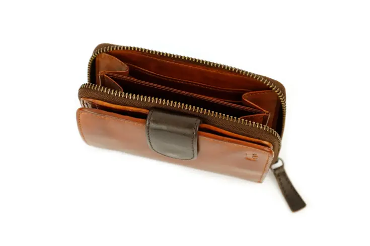 Loet - Ritsportemonnee - Leer - 6 pasjes