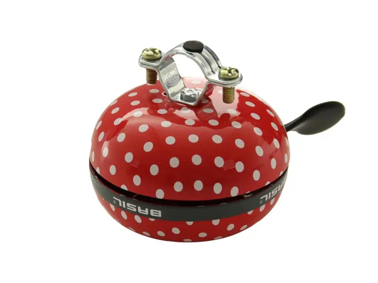 Basil Fietsbel Polkadot 80 Mm - Rood / Wit