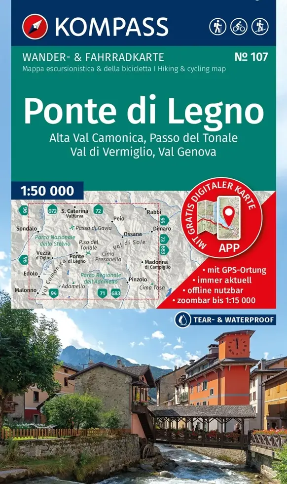 Wandelkaart WK107 Ponte di Legno