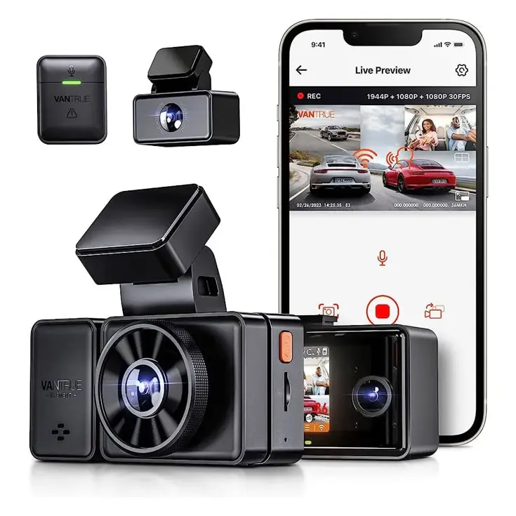 E3 Triple 3CH 2K QuadHD Wifi GPS dashcam