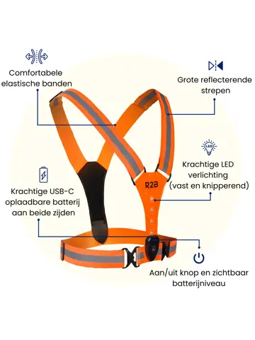 Hardloopvest met verlichting oplaadbaar